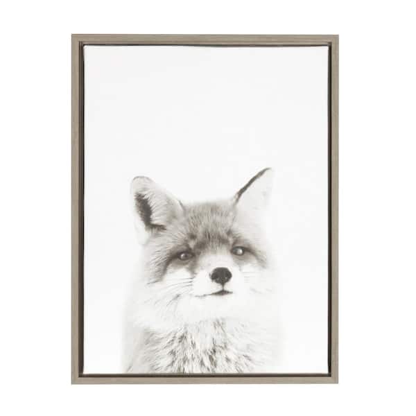 Kate and Laurel 24 in. x 18 in. "Fox" by Tai Prints Framed Canvas Wall Art