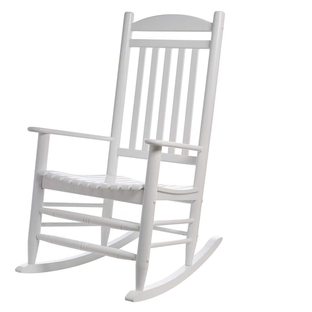 Hampton Bay White Wood Outdoor Rocking Chair 121200w The Home Depot