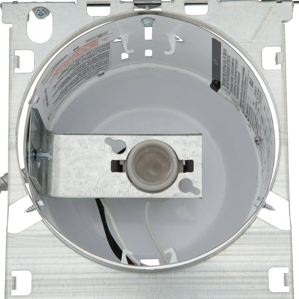 6-Inch White and Chrome Shallow Recessed Light Housing