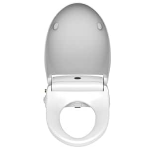 Elongated Heated Electric Bidet in White with Warm Air Dryer and Night Light