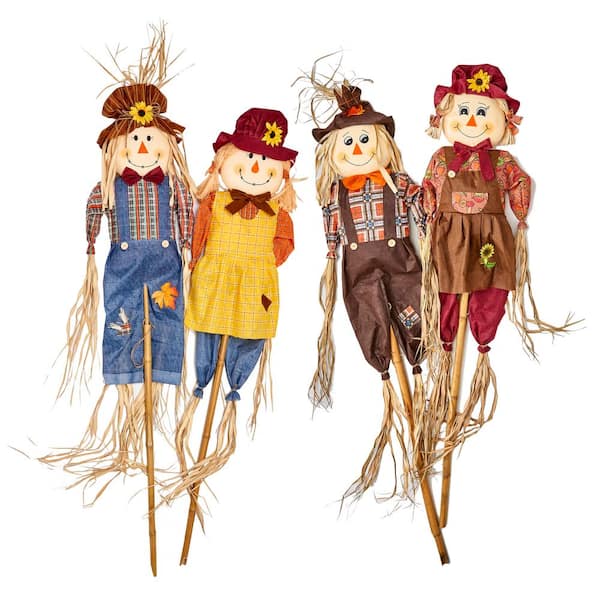 Unbranded 60 in. Scarecrow on Pole (Set of 12)