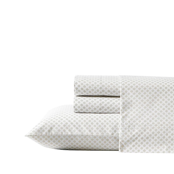 Stone Cottage Millstone 3-Piece Beige Cotton Twin Sheet Set