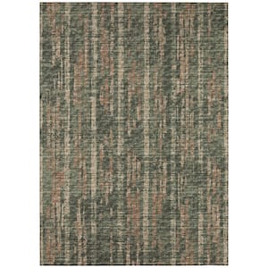 Rylee Green 3 ft. x 5 ft. Geometric Indoor/Outdoor Area Rug