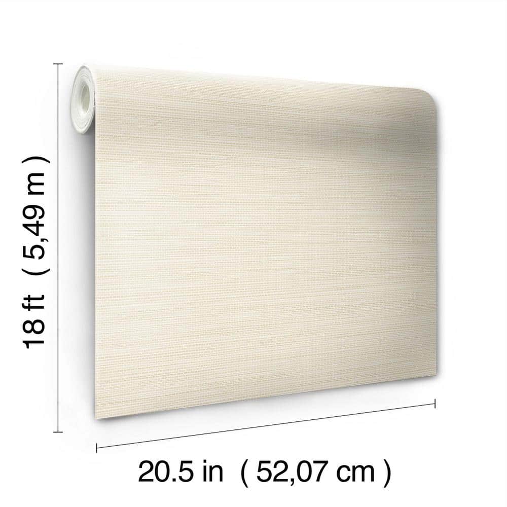 Stella Cream Grasscloth Peel and Stick Wallpaper Roll