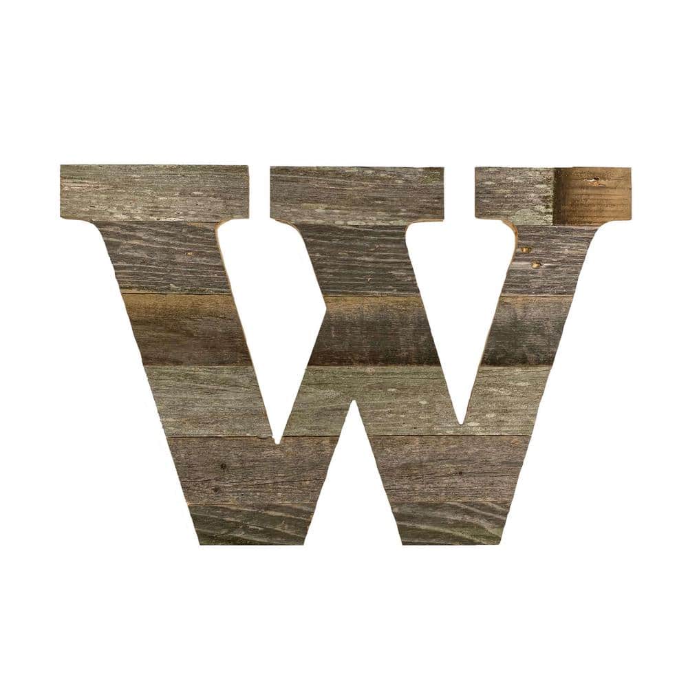Pine Standing Wood Letter W 2-inch 3-count 