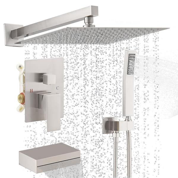 Single Handle 3-Spray Tub and Shower Faucet with Tub Spout 2.5 GPM with High Pressure in. Nickel (Valve Included)
