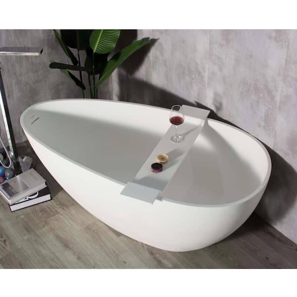 59 in. x 29.5 in. Soaking Bathtub in Matte White