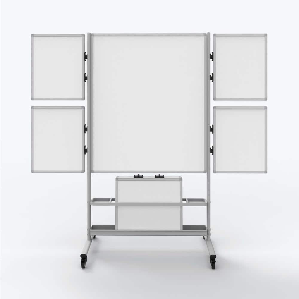 Luxor Collaboration Station 40 in. Mobile White Boardwith 4