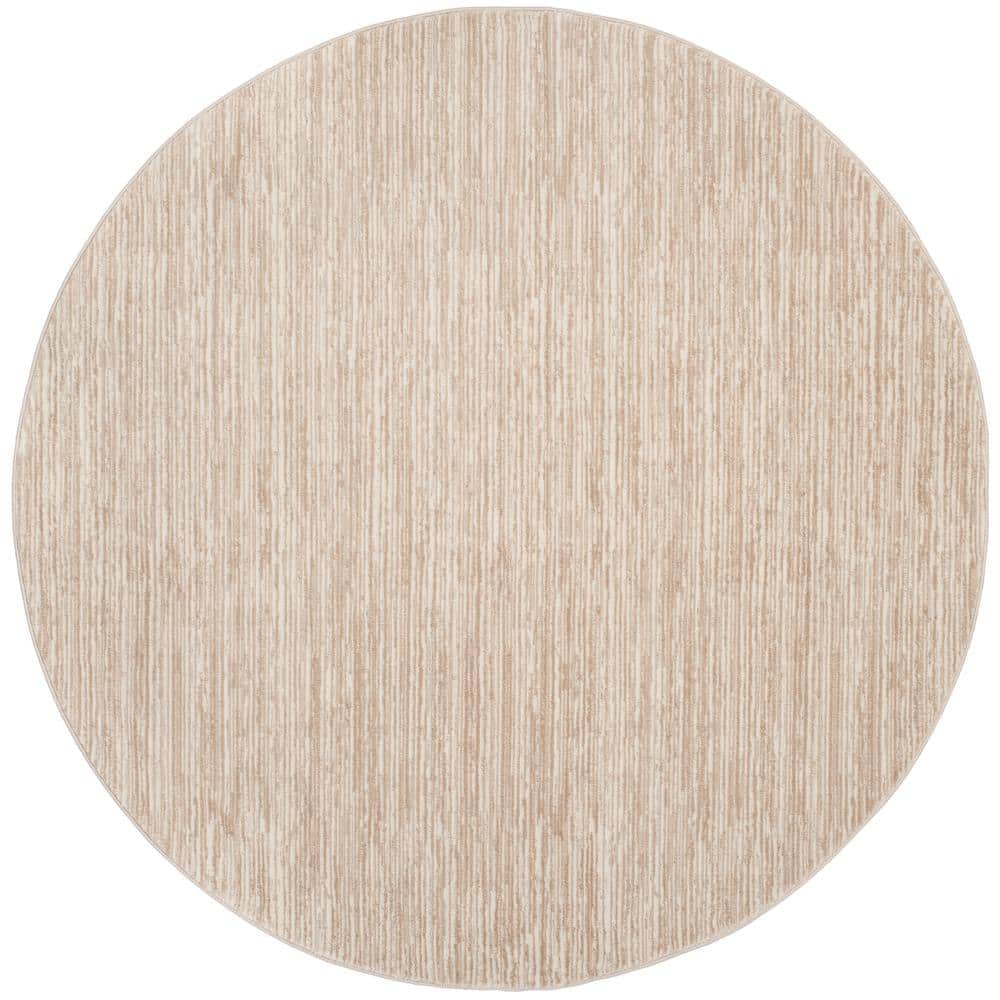 Vision Cream 5 ft. x 5 ft. Round Solid Area Rug price history on PriceWatchPro