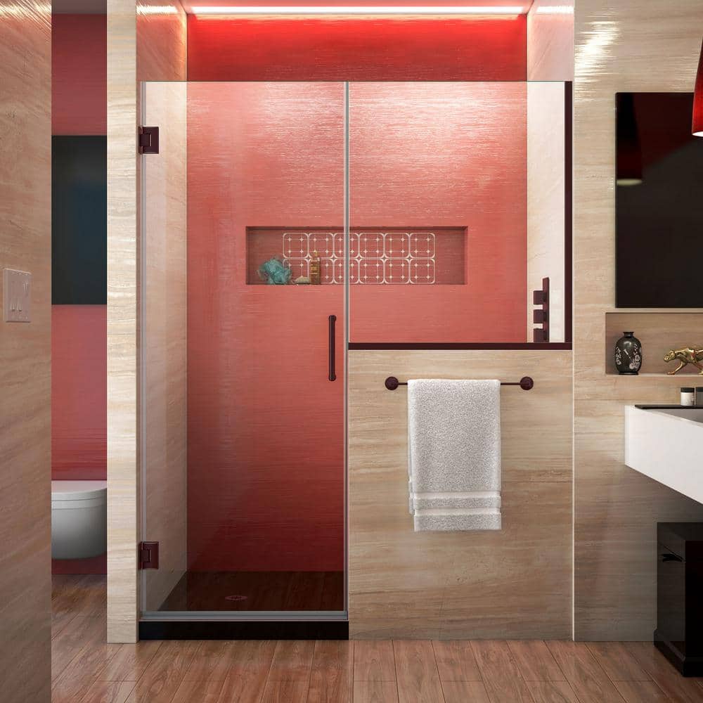 Unidoor Plus 64 to 64.5 in. x 72 in. Frameless Hinged Shower Door in Oil Rubbed Bronze price history on PriceWatchPro