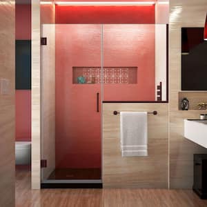 Unidoor Plus 59 to 59.5 in. x 72 in. Frameless Hinged Shower Door in Oil Rubbed Bronze