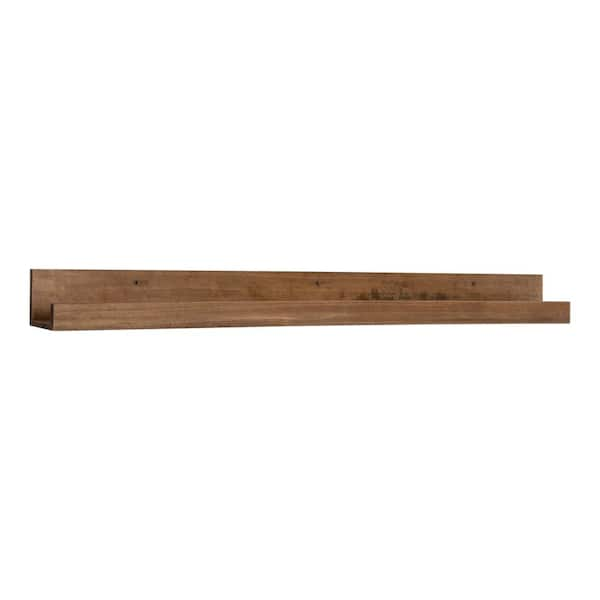 Kate and Laurel Levie 42 in. x 4 in. x 4 in. Rustic Brown Decorative Wall Shelf