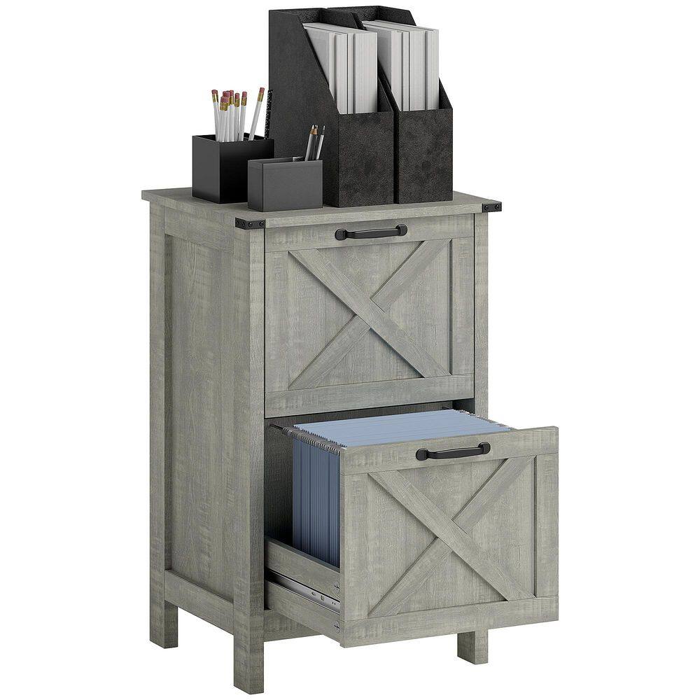 2 Drawer Vertical File Cabinet with Silent Slides, Rustic Farmhouse Filing Cabinet with Barn Doors for A4/Letter Size price history on PriceWatchPro