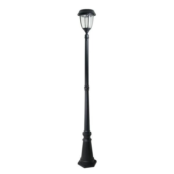 XEPA Timer Activated 12 hrs. 200 Lumen 77 in. Outdoor Black Solar LED Post Lamp