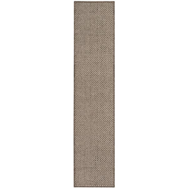 Nourison Tulum Brown 2 ft. x 10 ft. All-Over Design Contemporary Runner Area Rug