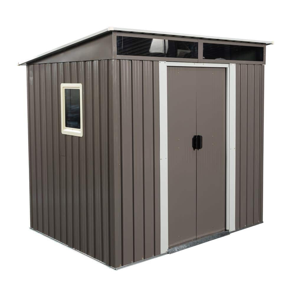 6.4 ft. W x 4.9 ft. D Outdoor Metal Storage Shed with a Window and Transpar