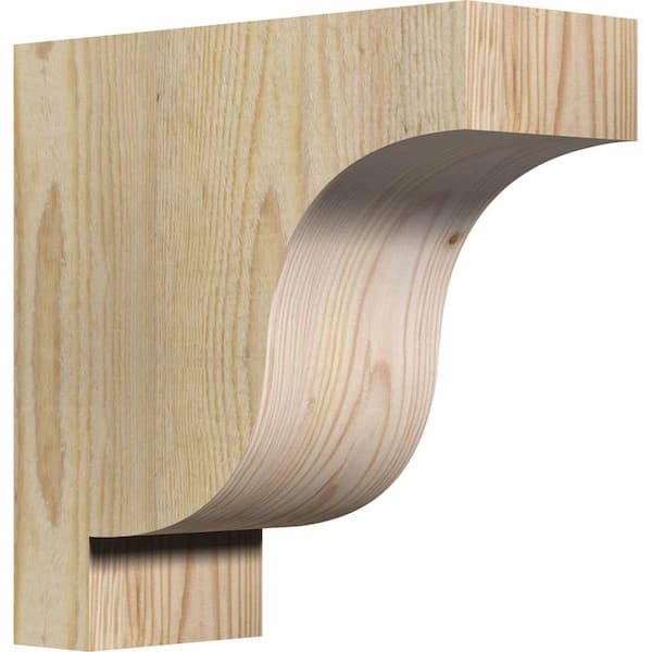 Ekena Millwork 4 in. x 10 in. x 10 in. Douglas Fir Newport Rough Sawn Corbel