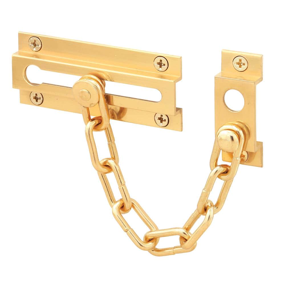 Keyed Chain Door Lock - Brass N183-582