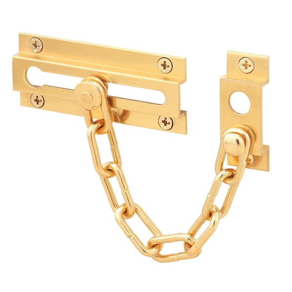Prime-Line Chain Door Guard, Solid Brass w/Steel Chain, Polished Brass Finish