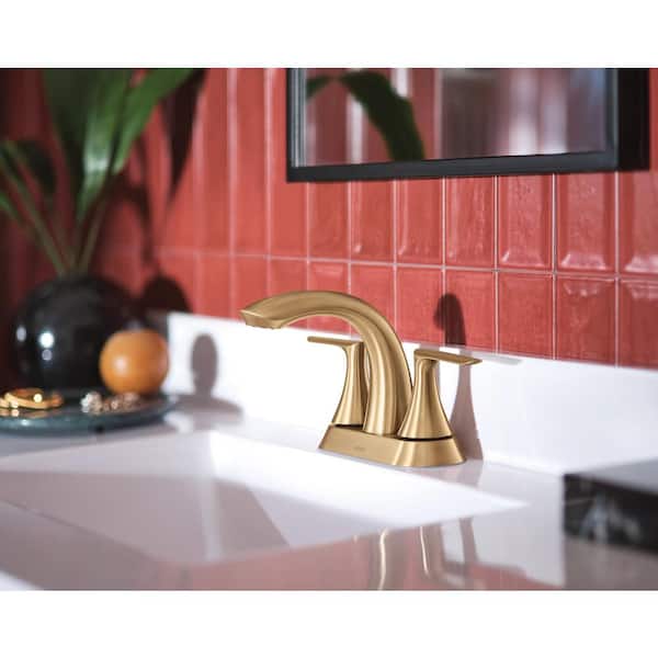 Findlay 4 in. Centerset Double-Handle Bathroom Faucet in Bronzed Gold