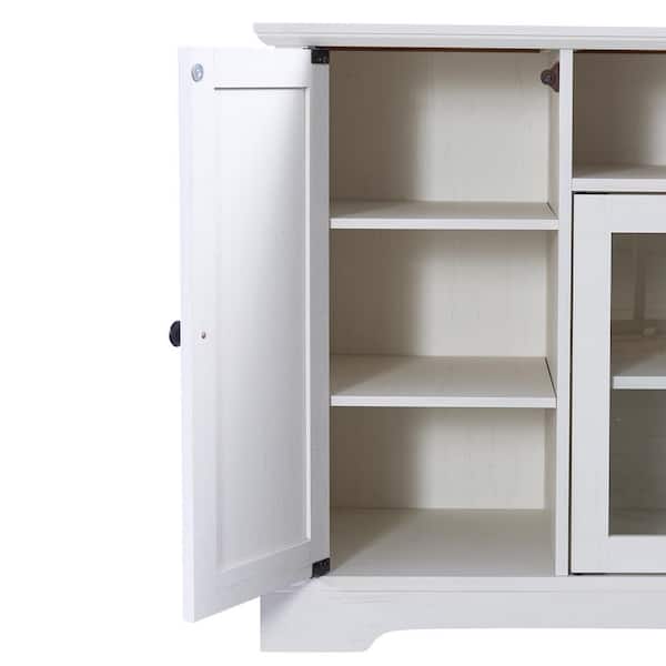 Over the Cabinet Tiered Shelves with Wood Matte White - Brightroom™
