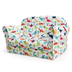 Double Kids Dinosaur Sofa Children Armrest Couch Upholstered Chair