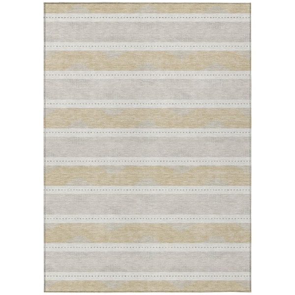 Chantille Machine Washable Indoor/Outdoor Abstract ACN3067 Ivory 9 ft. x 12 ft. Area Rug