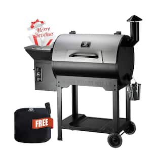 700 Series Pellet Grill and Smoker in Silver with Stainless Steel Lid, Includes Cover