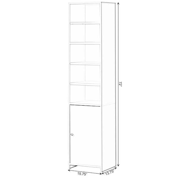 Basicwise 72 in. H x 15.75 in. W Tall Freestanding Bathroom