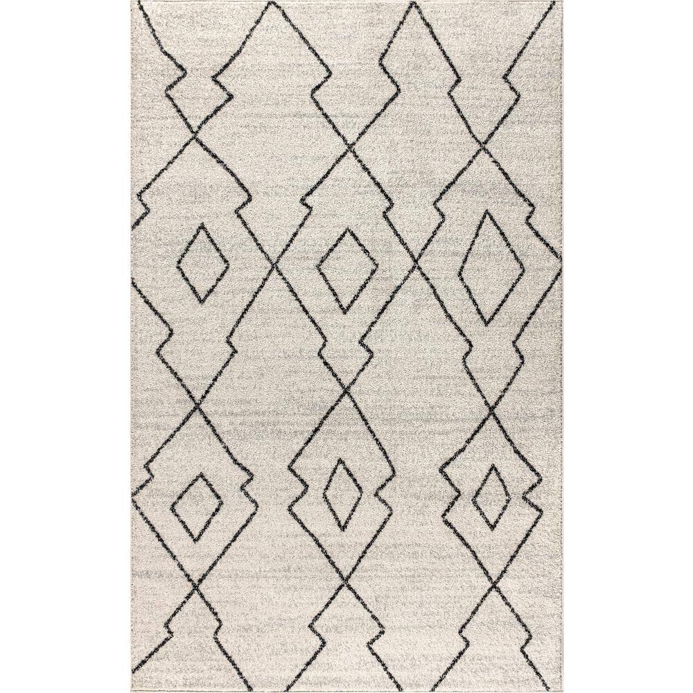 Black Geometric Braided Synthetic 8' x 10' Reversible Rug