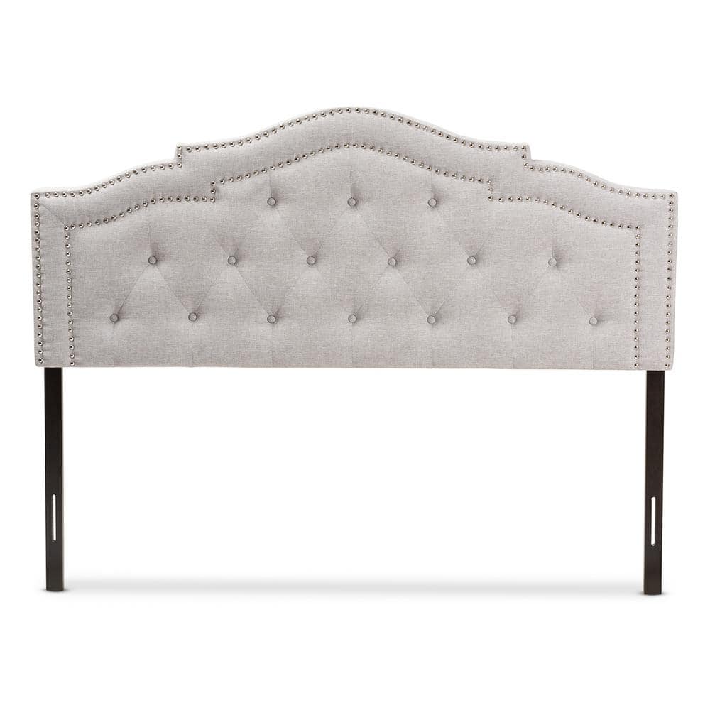 Edith Beige Tufted Full Upholstered Headboard with Wood Posts