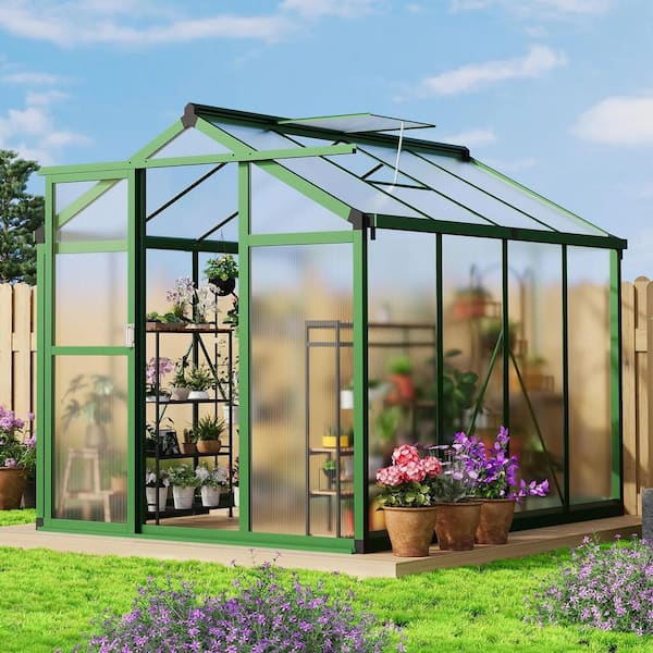 Garvee 6 x 8 ft. Aluminum Greenhouse with Polycarbonate Panels