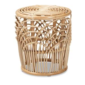 Edena 15.4 in. Natural Round Rattan End Table