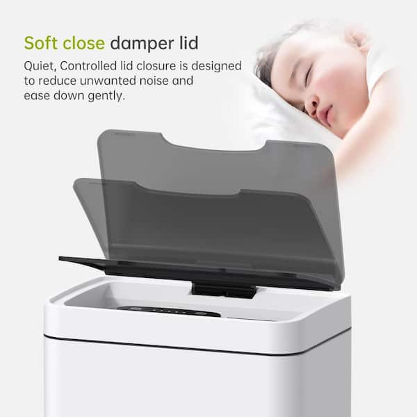 ITOPFOX Smart 15.3 Gal. Classic White Metal Household Trash