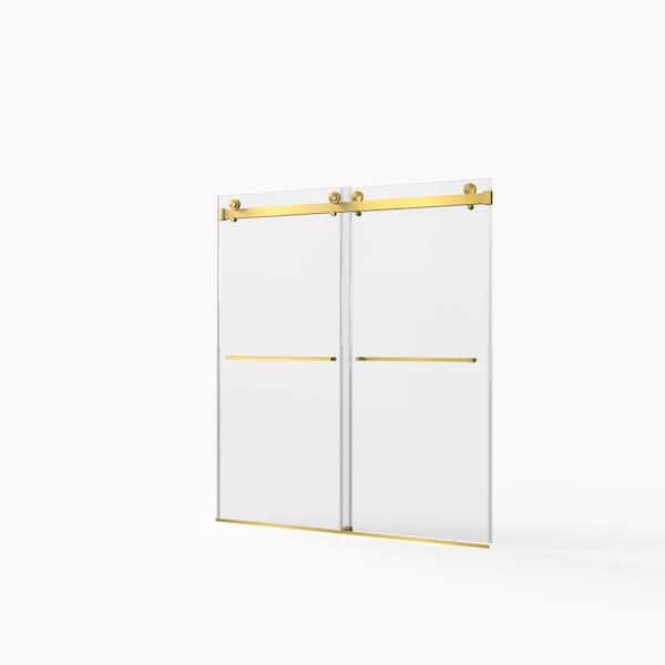 ZXDDMS 56 in.-60 in.W x 70 in.H Double Sliding Frameless Shower