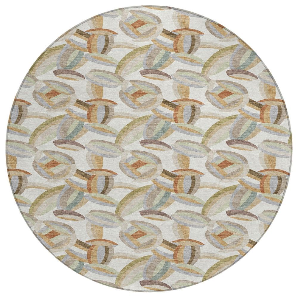Chantille Machine Washable Indoor/Outdoor Abstract ACN2454 Ivory 8 ft. x 8 ft. Round Rug price history on PriceWatchPro
