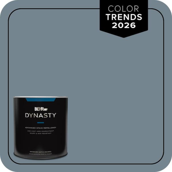 BEHR DYNASTY 1 qt. #N480-5 Adirondack Blue One-Coat Hide Satin Enamel Stain-Blocking Interior Paint and Primer