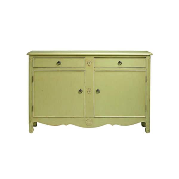 Unbranded Keys 52 in. W Distressed Pear Green Console Table