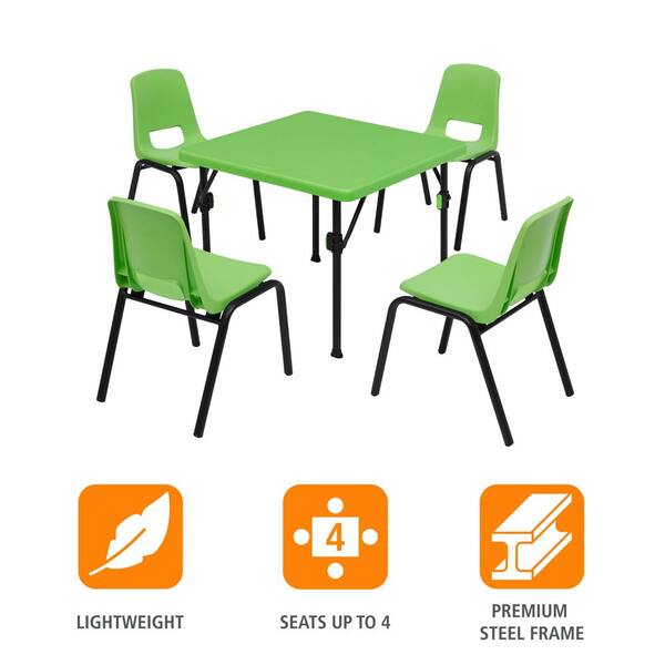 HDX 2 ft. Green & Black Indoor/Outdoor Small Square Folding Kids