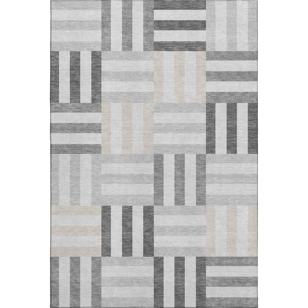 Addison Rugs Mayfield Premium Machine Washable Abstract AMF2332 Gray 8 ...