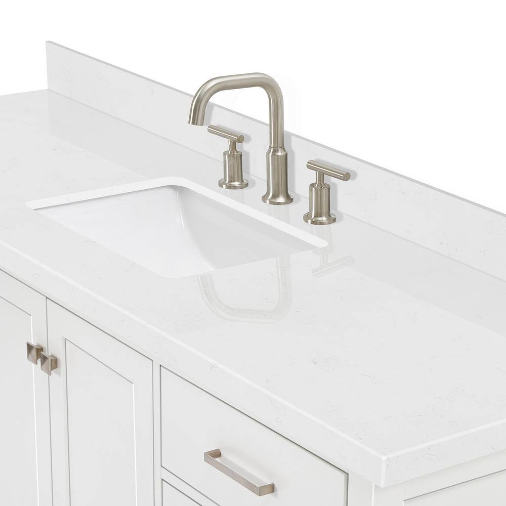 Cambridge 66" White Hardwood Freestanding Single Basin Vanity