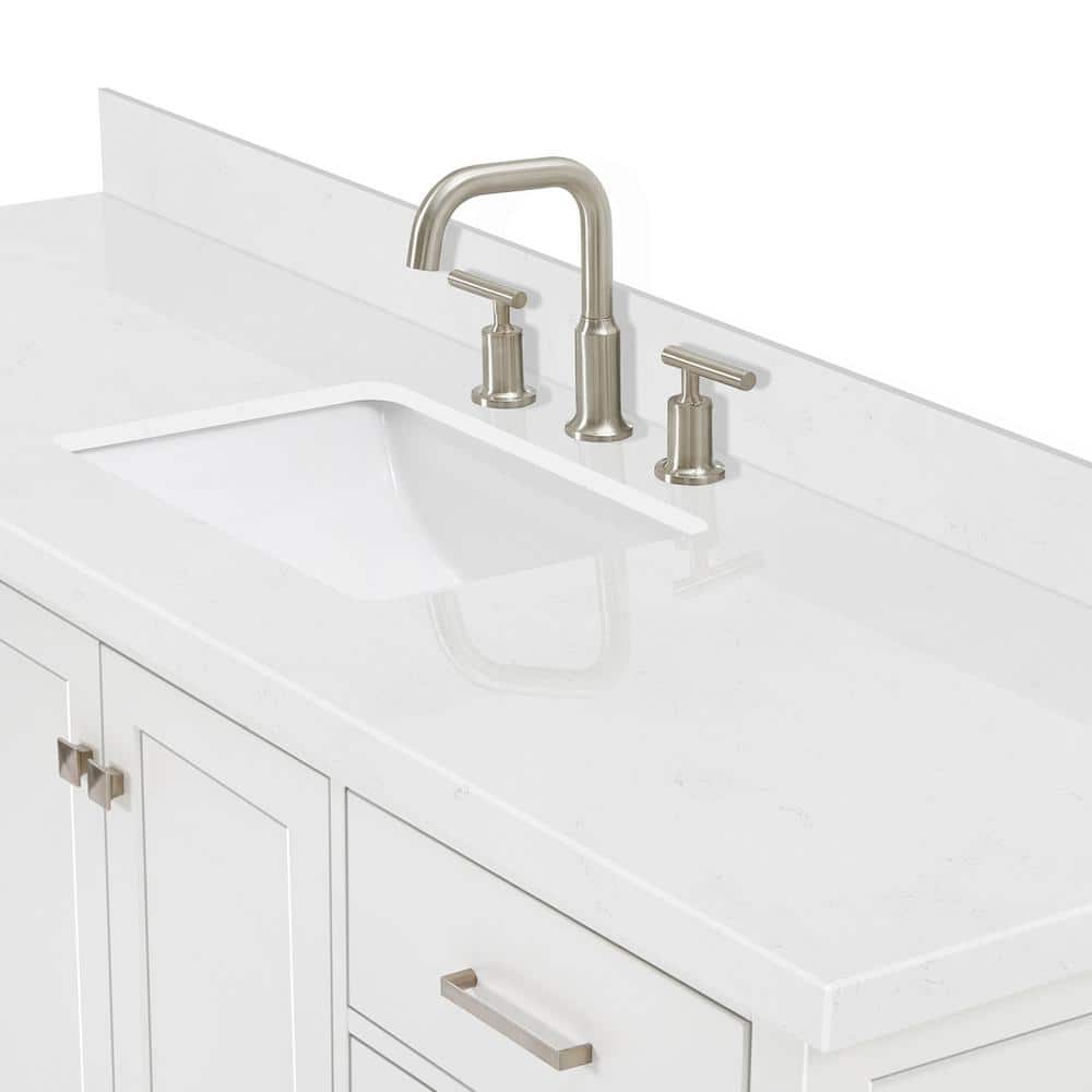 Cambridge 66" White Hardwood Freestanding Single Basin Vanity