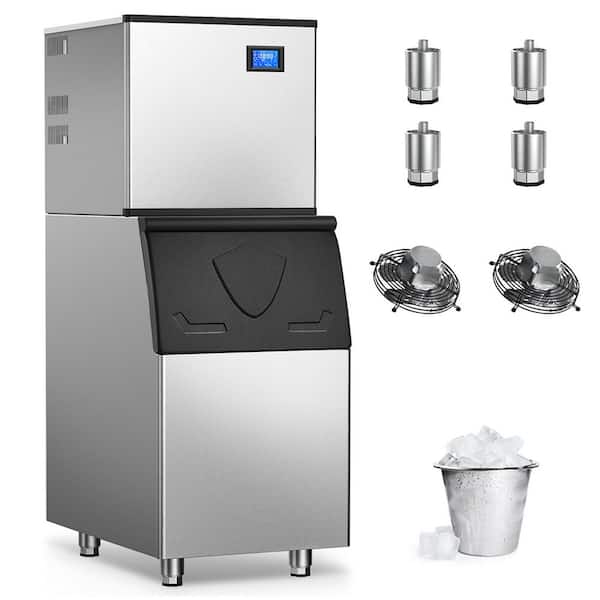 22.24 in. 650 lbs./24-Hours Split Commercial Freestanding Ice Maker in Silver 182-Full Size Ice Cubes/Cycle (2-Pack)