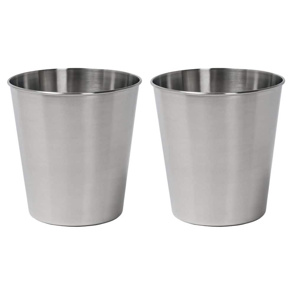Nolan Modern Classic Smooth Steel 2 Gal. Waste Bin, Brushed Steel (Set of 2) price history on PriceWatchPro
