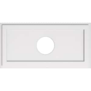 36 in. W x 18 in. H x 7 in. ID x 1 in. P Rectangle Architectural Grade PVC Contemporary Ceiling Medallion