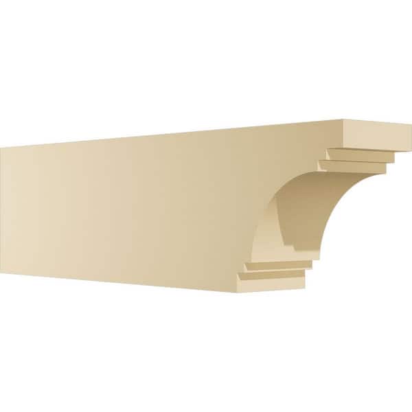 Ekena Millwork 6 in. W x 10 in. H x 36 in. L Standard Pescadero Signature Polyurethane Outlooker, Primed Tan