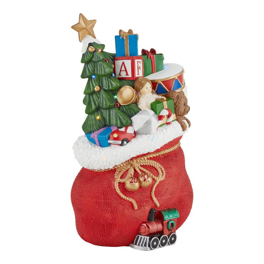 Home Accents Holiday 30 in Christmas Santas Toy Bag with LED Lights