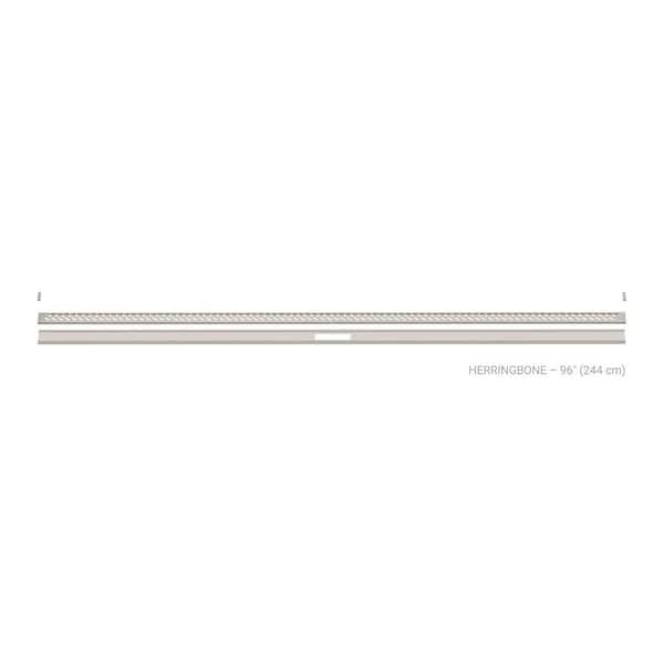 Kerdi-Line-Vario Greige 96 in. Herringbone Grate and Channel Floor Installation Kit for Accessory