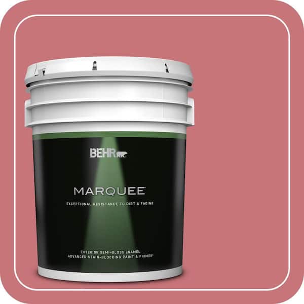 BEHR MARQUEE 5 gal. #140D-5 Rose Chintz Semi-Gloss Enamel Exterior Paint & Primer