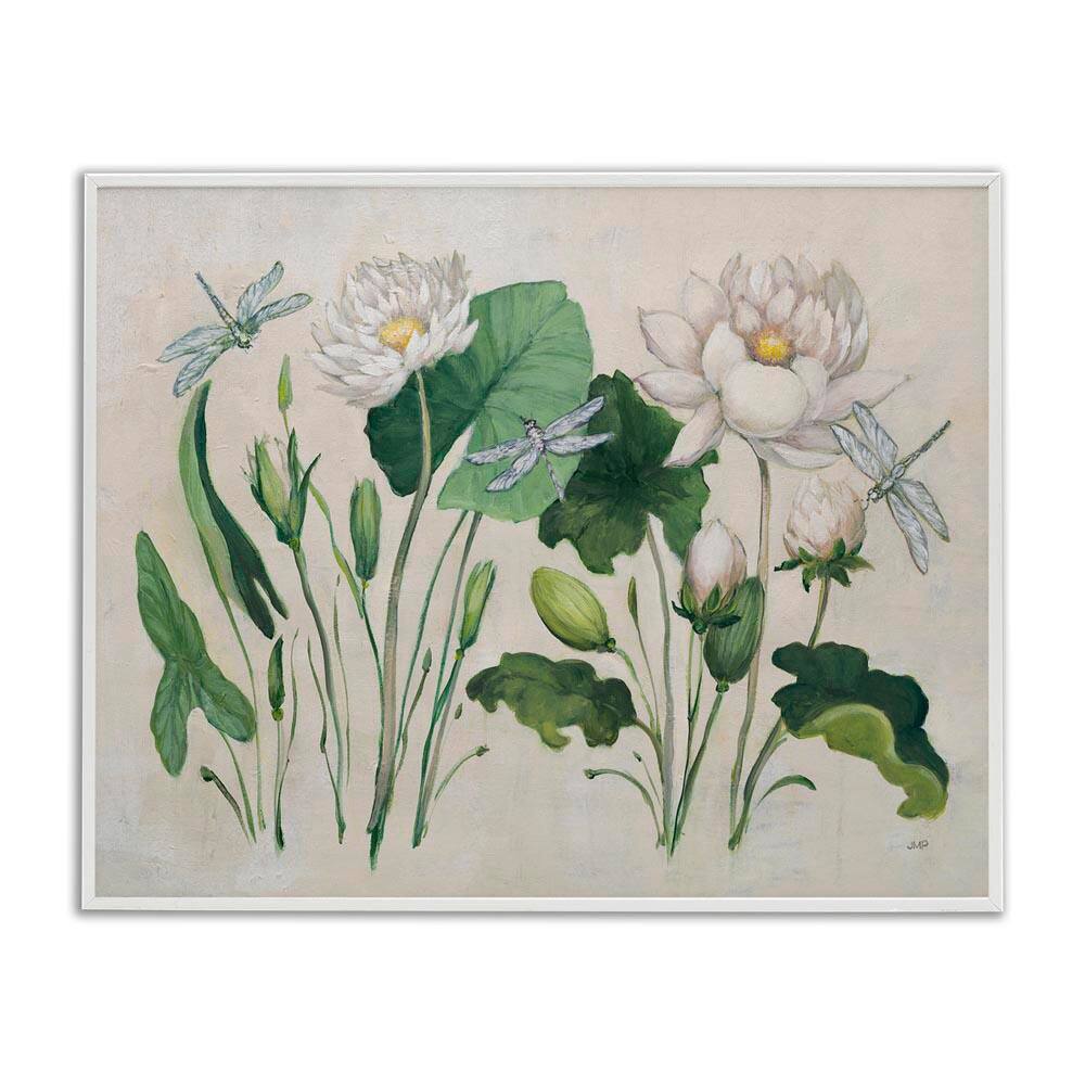 Tranquil Lilies Vintage by Julia Purinton White Framed Nature Giclee Art Print 16 in. x 20 in. price history on PriceWatchPro